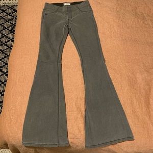 Free People Gummy Pull On Flare Jeans - dark grey